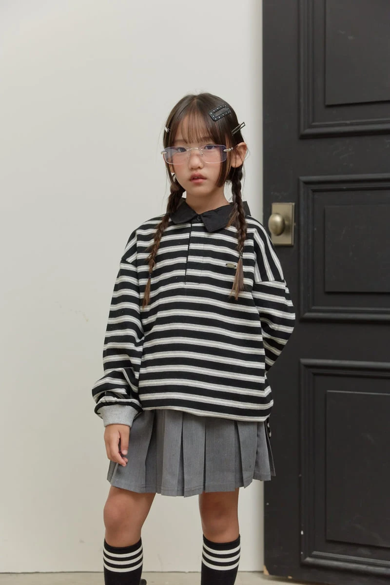 Sm2 - Korean Children Fashion - #Kfashion4kids - Stripe Collar Tee - 4