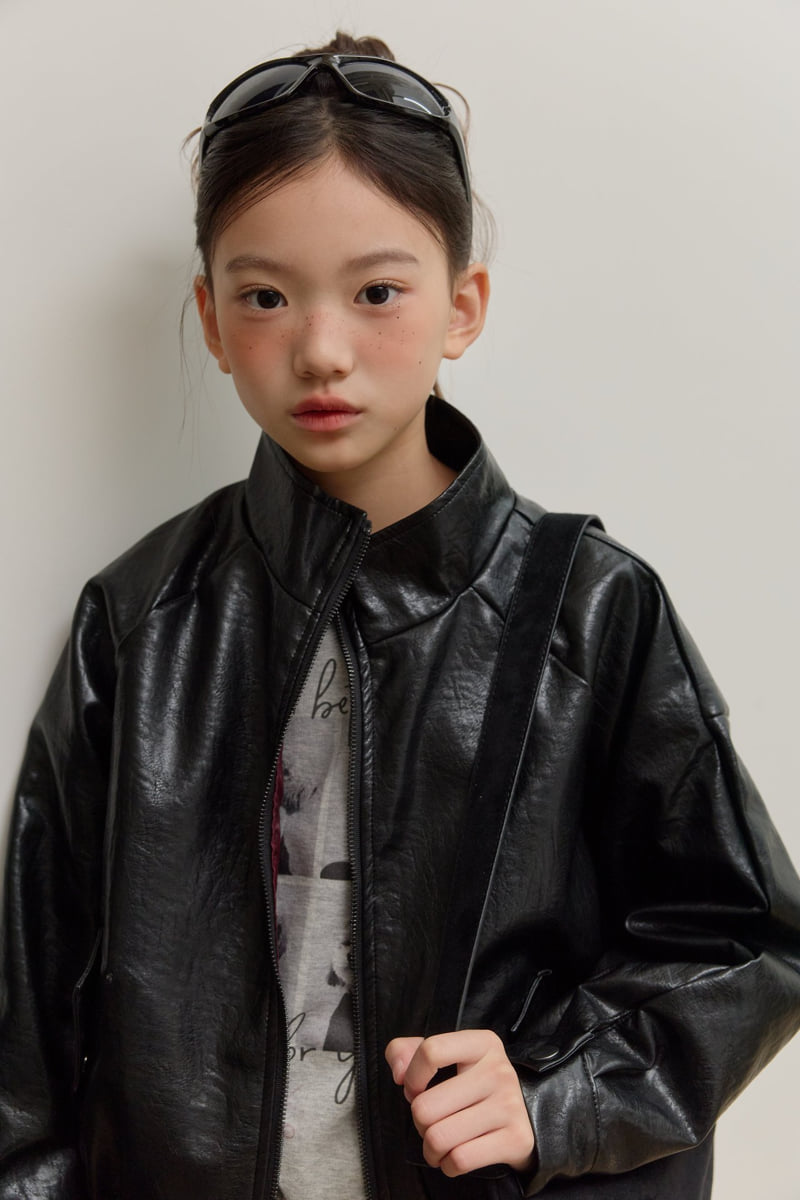 Sm2 - Korean Children Fashion - #littlefashionista - Blouson Leather Jacket - 12