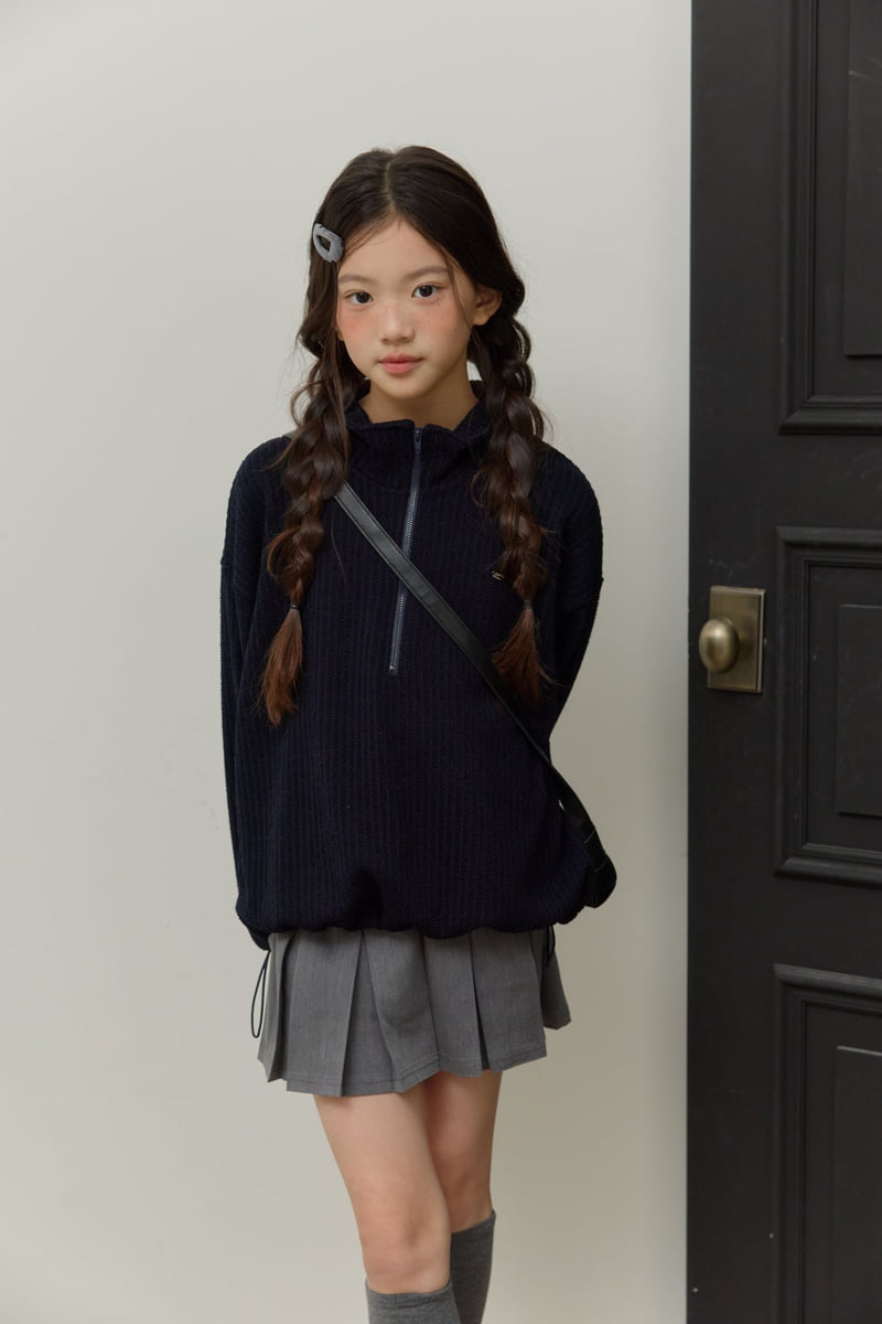 Sm2 - Korean Children Fashion - #littlefashionista - Half Zip-up String Knit Top - 10
