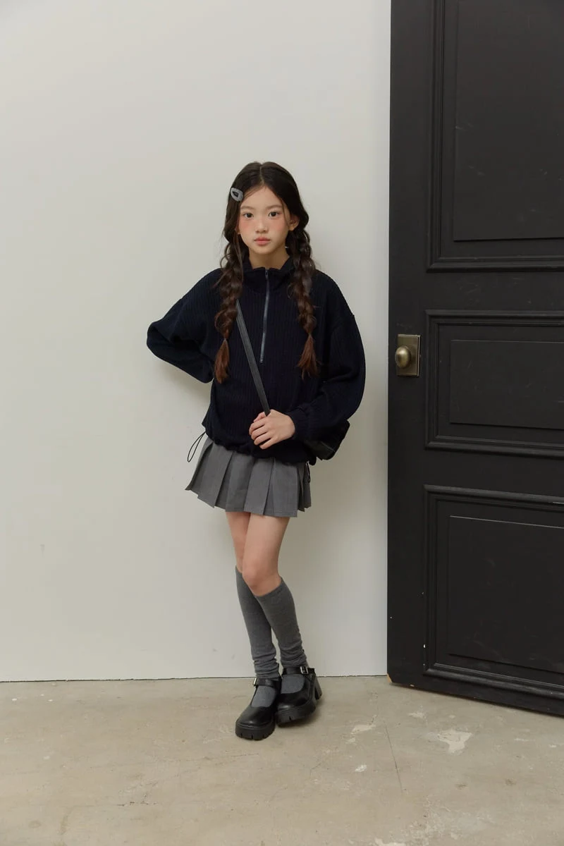 Sm2 - Korean Children Fashion - #minifashionista - Half Zip-up String Knit Top - 12