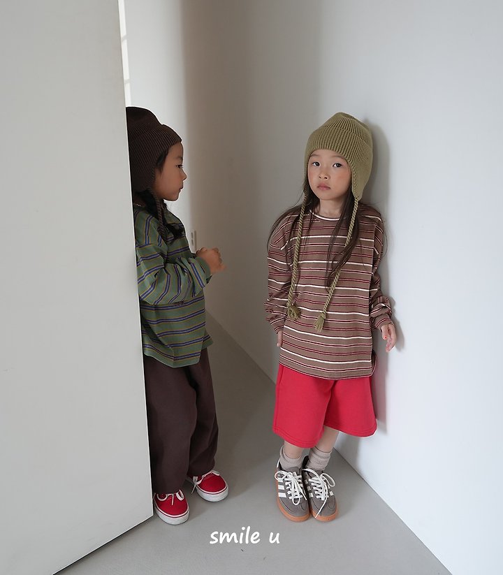 Smile U - Korean Children Fashion - #Kfashion4kids - Olive Stripe Tee - 8