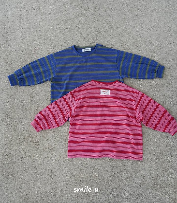 Smile U - Korean Children Fashion - #Kfashion4kids - Pigment Stripe Tee