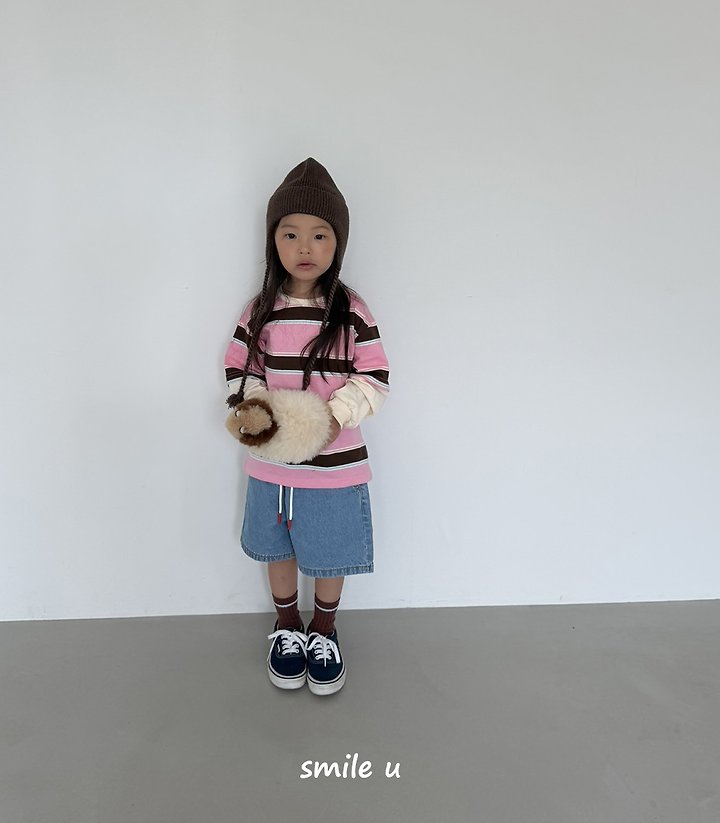 Smile U - Korean Children Fashion - #Kfashion4kids - String Midi Denim Pants - 12