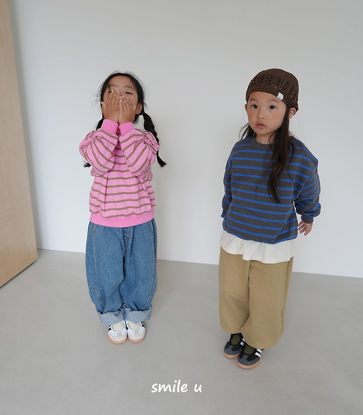 Smile U - Korean Children Fashion - #Kfashion4kids - Line Sweatshirts - 5
