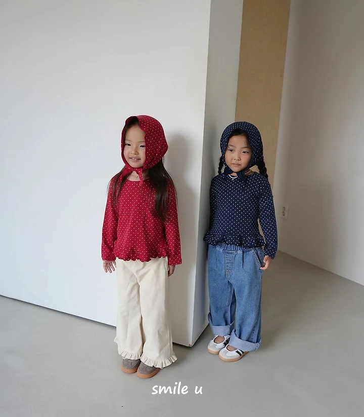 Smile U - Korean Children Fashion - #childofig - Dot Frill Tee - 8