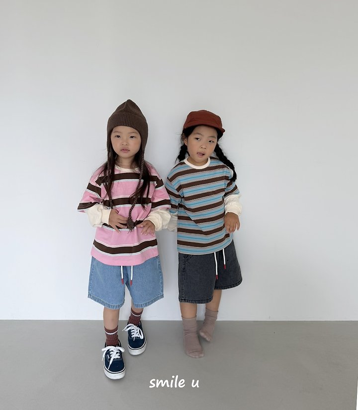 Smile U - Korean Children Fashion - #childofig - String Midi Denim Pants - 4