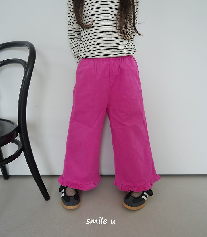 Smile U - Korean Children Fashion - #childrensboutique - Corduroy Frill Pants - 8