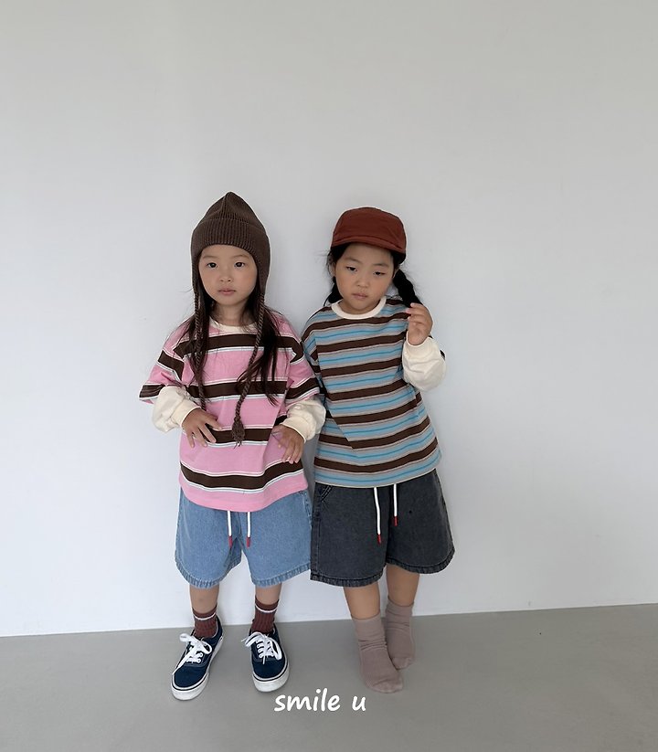Smile U - Korean Children Fashion - #childrensboutique - String Midi Denim Pants - 5
