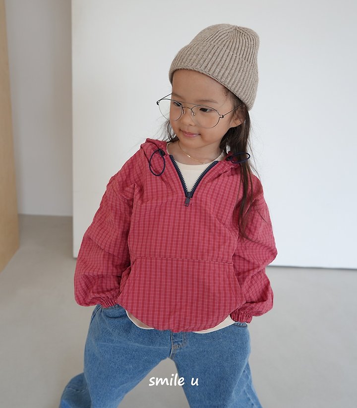 Smile U - Korean Children Fashion - #childofig - Check Anorak - 4
