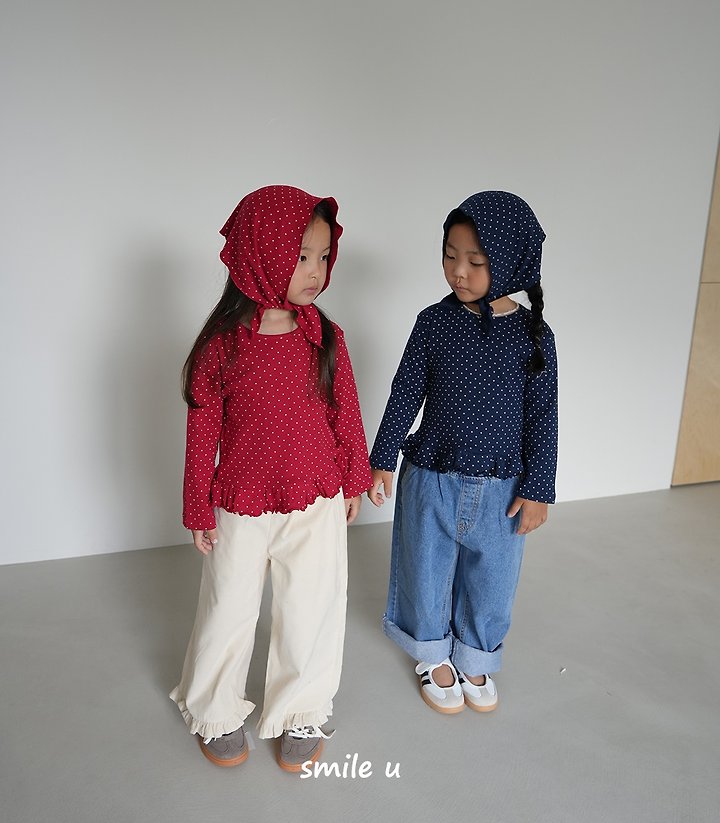 Smile U - Korean Children Fashion - #discoveringself - Dot Frill Tee - 11