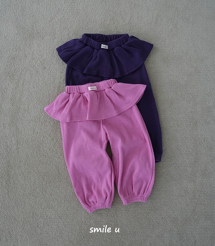 Smile U - Korean Children Fashion - #discoveringself - Waffle Jogger Pants