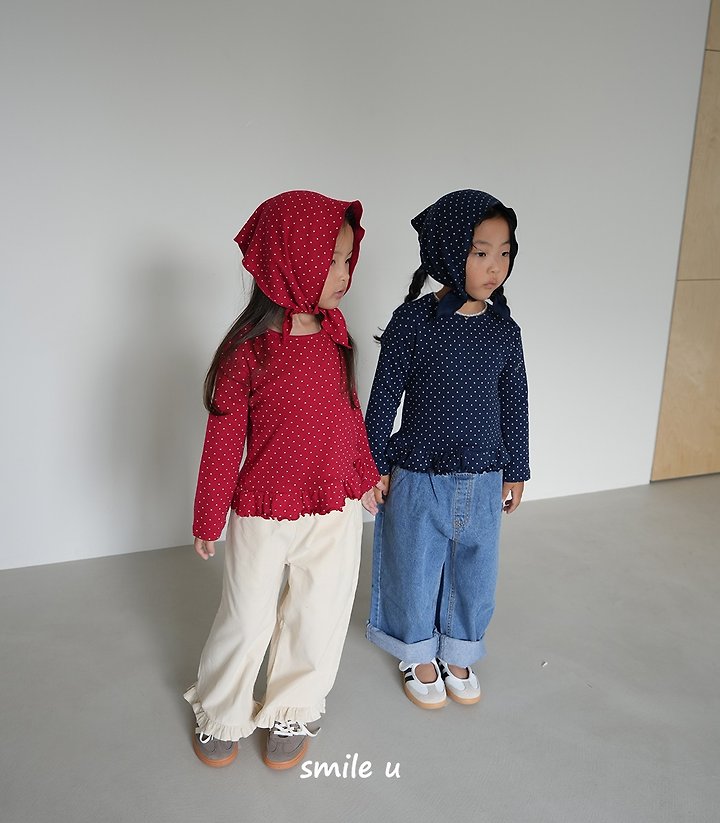 Smile U - Korean Children Fashion - #fashionkids - Dot Frill Tee - 12
