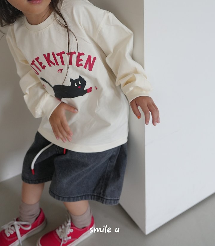 Smile U - Korean Children Fashion - #fashionkids - Cat Tee - 10