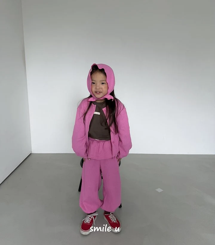 Smile U - Korean Children Fashion - #kidsshorts - Waffle Cardigan - 6