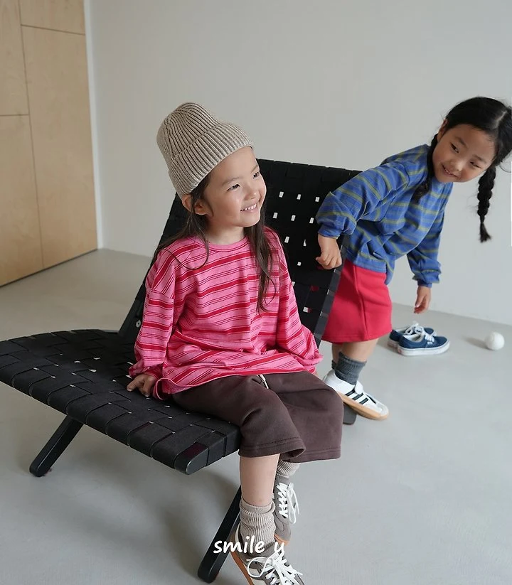 Smile U - Korean Children Fashion - #kidsshorts - Pigment Stripe Tee - 12