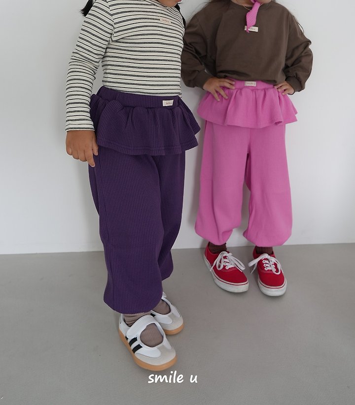 Smile U - Korean Children Fashion - #kidsshorts - Waffle Jogger Pants - 3