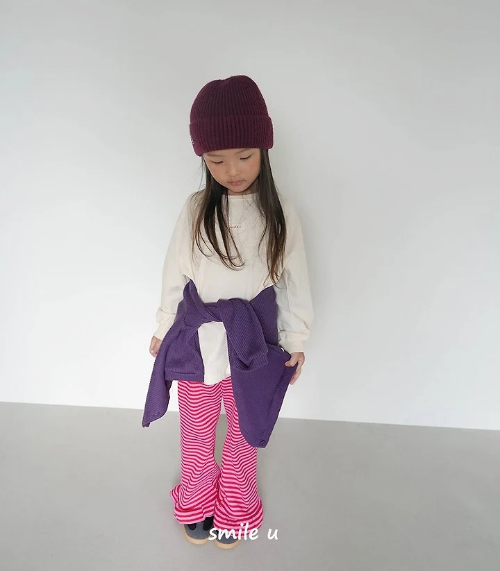 Smile U - Korean Children Fashion - #kidzfashiontrend - Bibi Stripe Bootscut Pants - 10