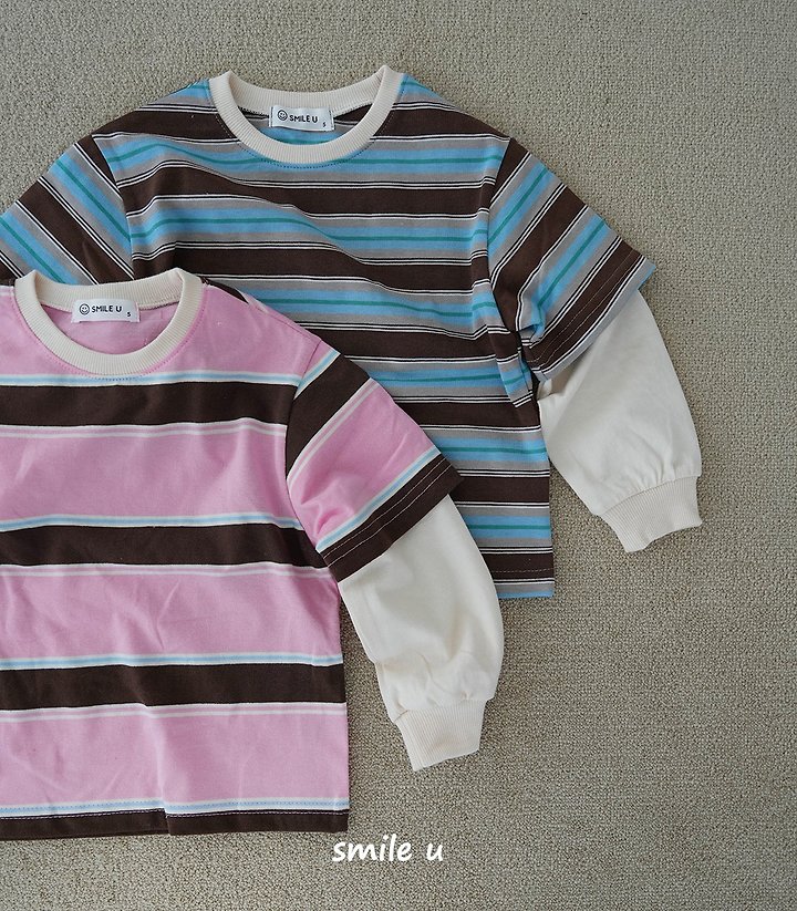 Smile U - Korean Children Fashion - #littlefashionista - Crayon Stripe Tee