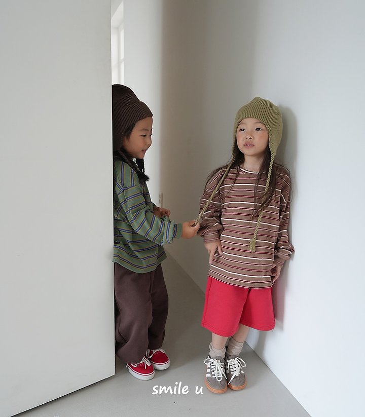 Smile U - Korean Children Fashion - #littlefashionista - Olive Stripe Tee - 9