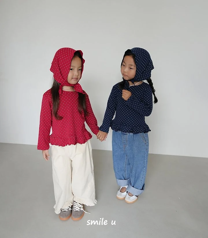Smile U - Korean Children Fashion - #littlefashionista - Dot Frill Tee - 3