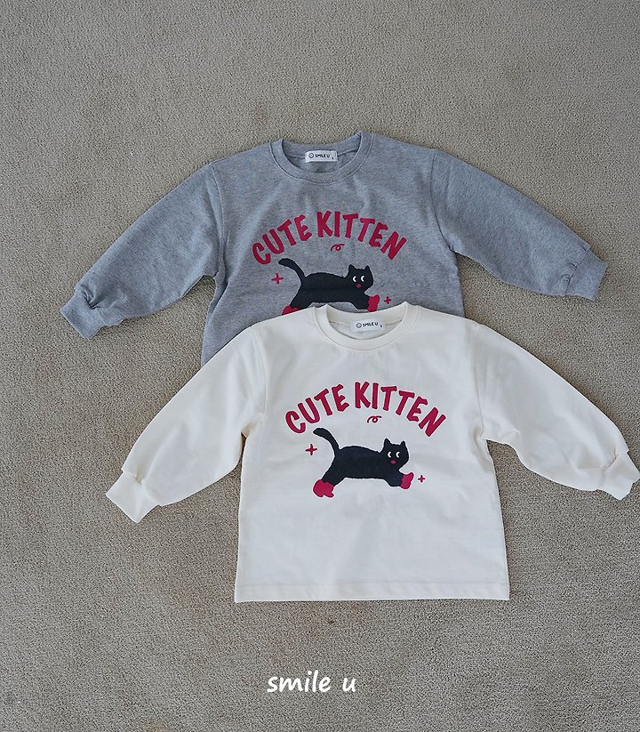 Smile U - Korean Children Fashion - #littlefashionista - Cat Tee