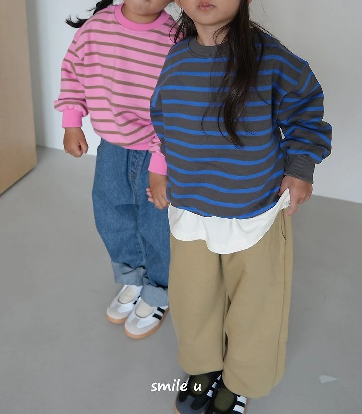 Smile U - Korean Children Fashion - #littlefashionista - Line Sweatshirts - 6