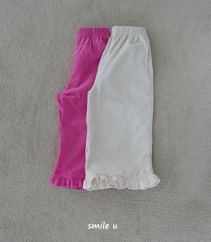 Smile U - Korean Children Fashion - #magicofchildhood - Corduroy Frill Pants