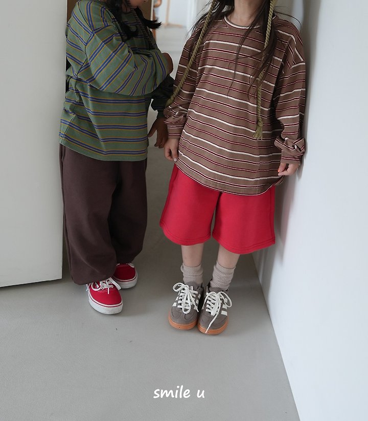 Smile U - Korean Children Fashion - #magicofchildhood - Olive Stripe Tee - 10