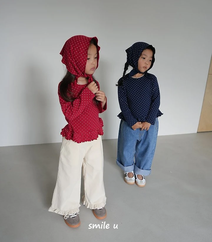 Smile U - Korean Children Fashion - #littlefashionista - Dot Frill Tee - 4