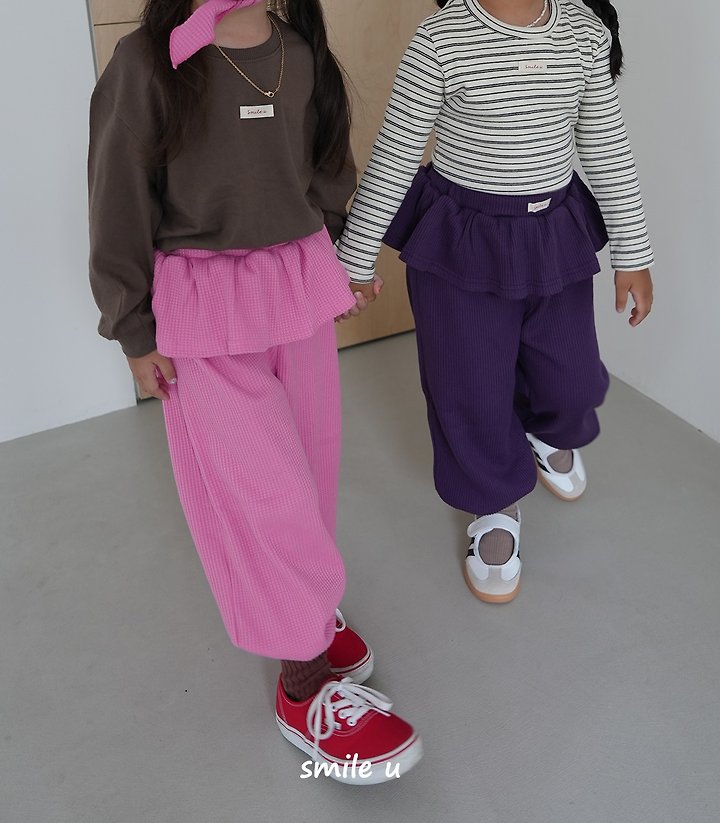 Smile U - Korean Children Fashion - #magicofchildhood - Waffle Jogger Pants - 8