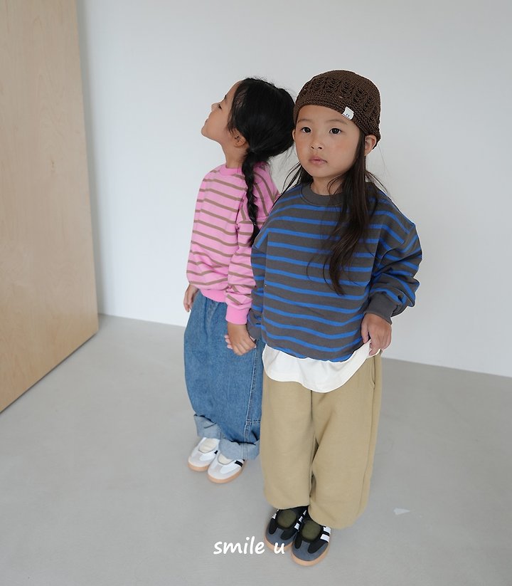 Smile U - Korean Children Fashion - #magicofchildhood - Line Sweatshirts - 7