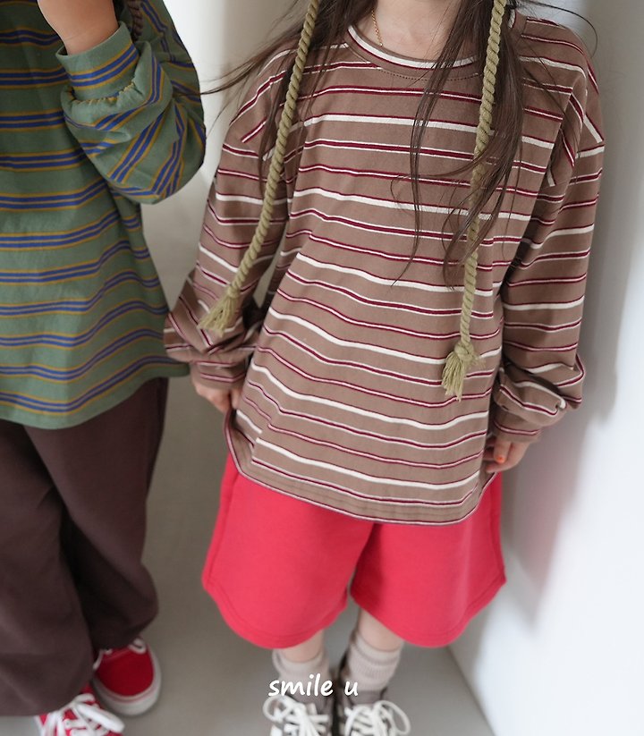 Smile U - Korean Children Fashion - #minifashionista - Olive Stripe Tee - 11