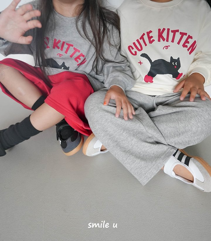 Smile U - Korean Children Fashion - #minifashionista - Cat Tee - 3