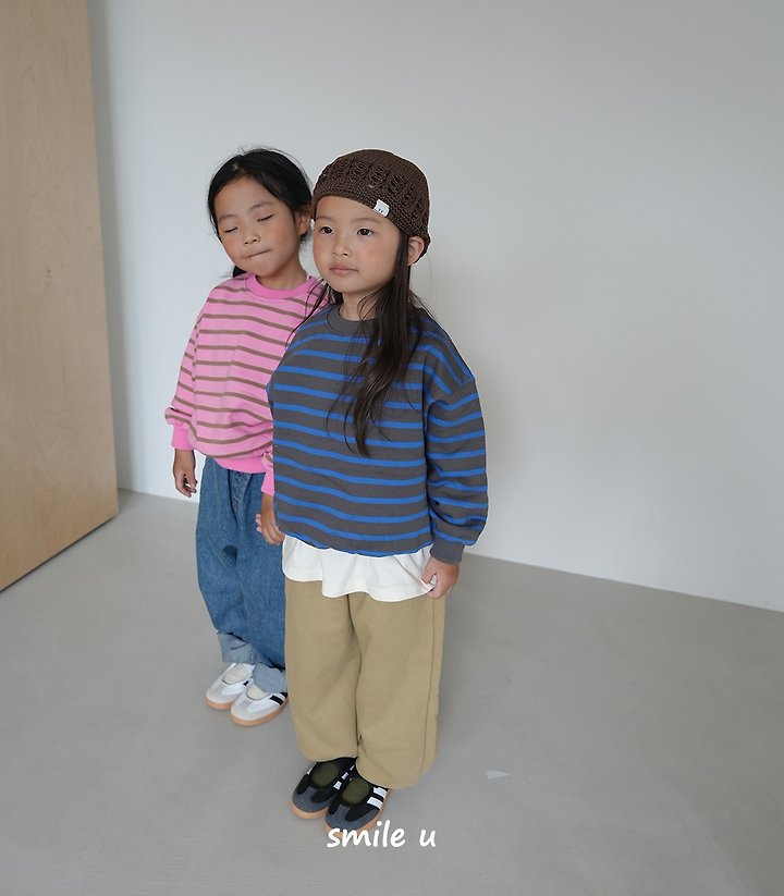 Smile U - Korean Children Fashion - #minifashionista - Line Sweatshirts - 8