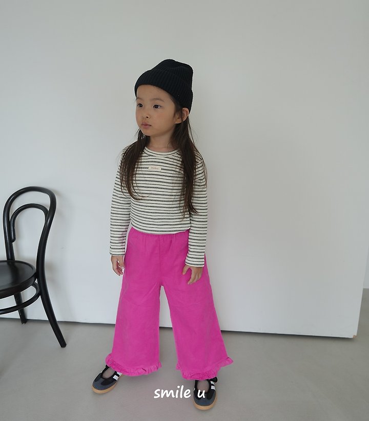 Smile U - Korean Children Fashion - #prettylittlegirls - Corduroy Frill Pants - 3