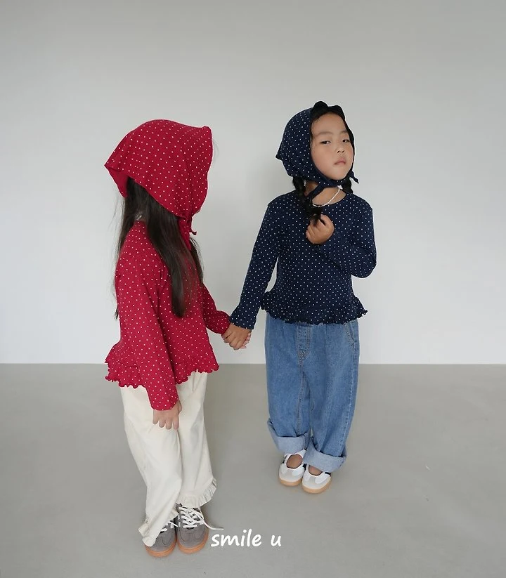 Smile U - Korean Children Fashion - #prettylittlegirls - Dot Frill Tee - 6