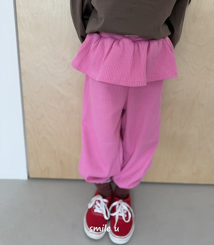 Smile U - Korean Children Fashion - #toddlerclothing - Waffle Jogger Pants - 12