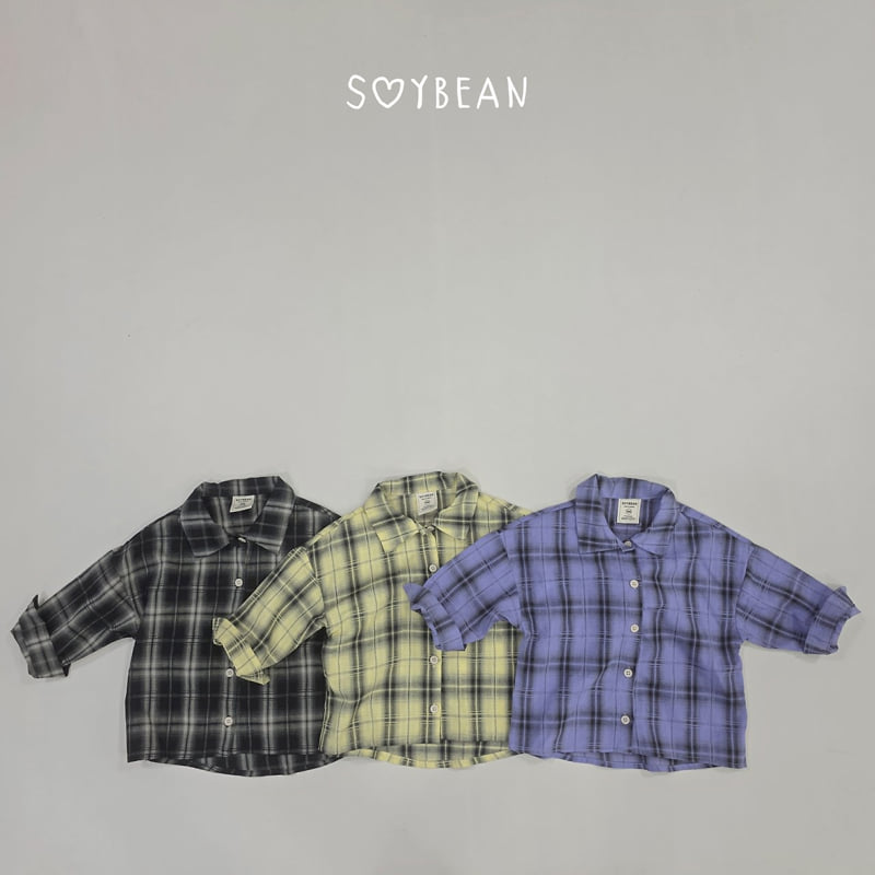 Soybean - Korean Children Fashion - #childofig - Plaid Boxy Shirt