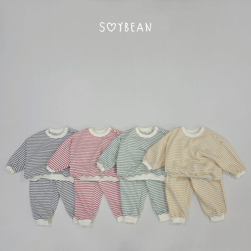 Soybean - Korean Children Fashion - #childofig - Striped Top and Bottom Set