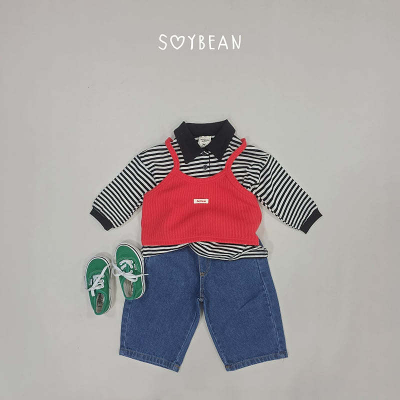 Soybean - Korean Children Fashion - #childofig - Striped Collar Sweatshirt - 5