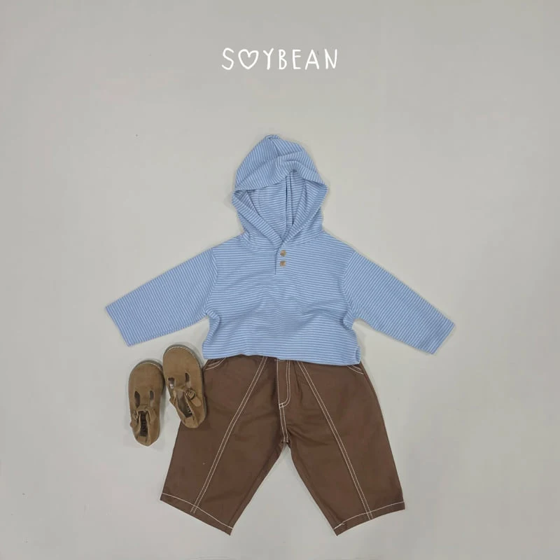 Soybean - Korean Children Fashion - #childrensboutique - Striped Button Hoodie - 7