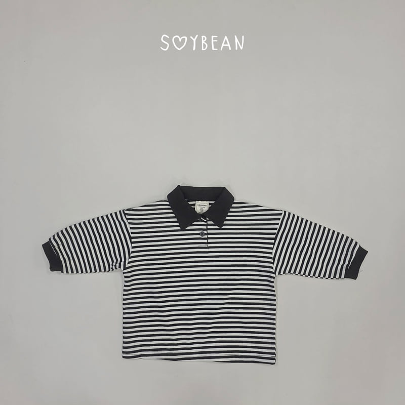 Soybean - Korean Children Fashion - #childrensboutique - Striped Collar Sweatshirt - 7