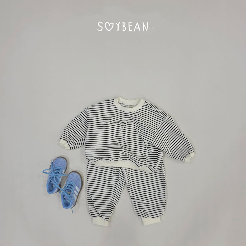 Soybean - Korean Children Fashion - #kidsshorts - Striped Top and Bottom Set - 6