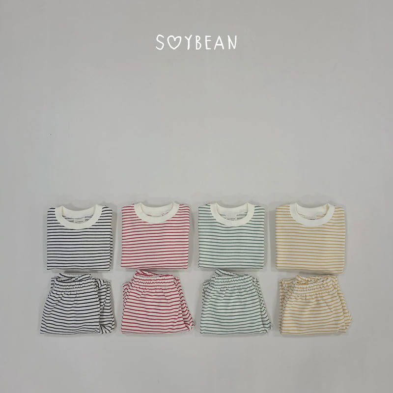 Soybean - Korean Children Fashion - #kidsstore - Striped Top and Bottom Set - 7