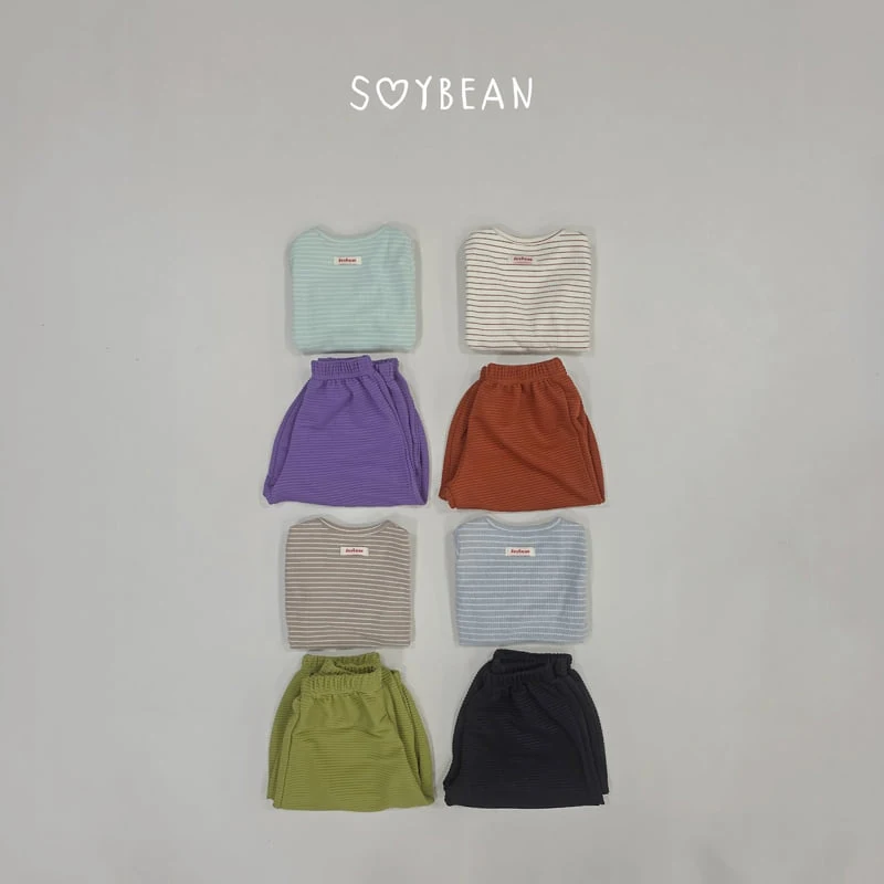 Soybean - Korean Children Fashion - #kidsstore - Jam Striped Top and Bottom Set