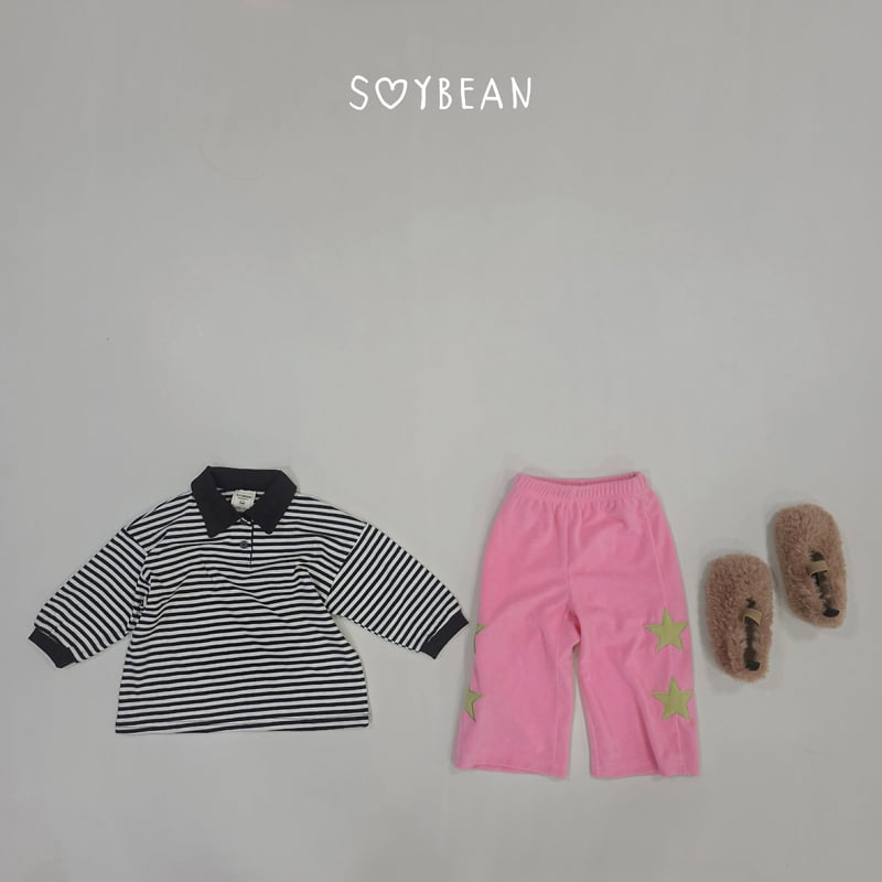 Soybean - Korean Children Fashion - #kidsstore - Striped Collar Sweatshirt - 12