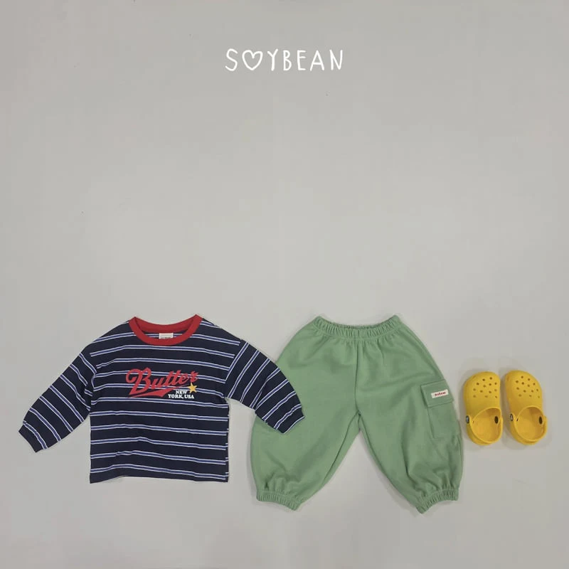Soybean - Korean Children Fashion - #kidzfashiontrend - Button Striped Tee - 8
