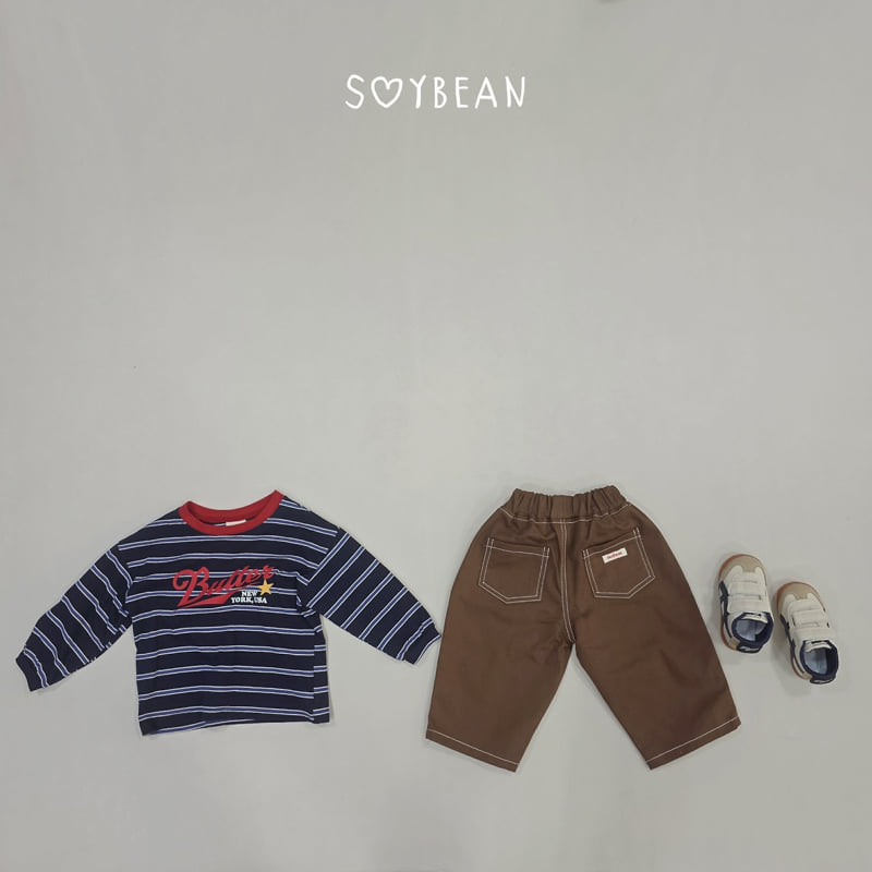 Soybean - Korean Children Fashion - #littlefashionista - Button Striped Tee - 10