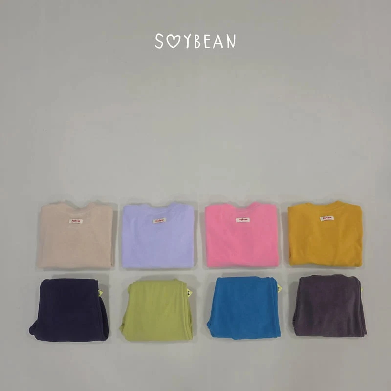 Soybean - Korean Children Fashion - #littlefashionista - Soft Color Block Top and Bottom Set
