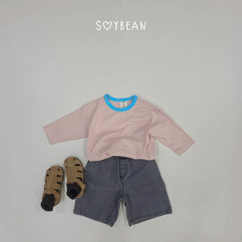 Soybean - Korean Children Fashion - #littlefashionista - Color Striped Tee - 8